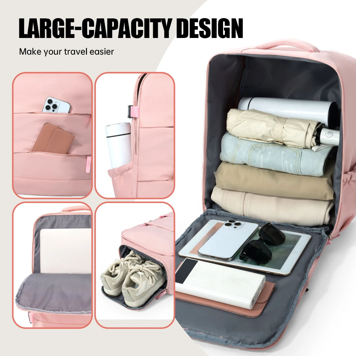 Mochila de Viaje Transfronteriza para Hombre y Mujer, Bolsa de Equipaje con Compartimento para Zapatos de Gran Capacidad, Bolsa de Negocios para Computadora, Bolsa Escolar para Estudiantes, Bolsa para Viajes Diarios