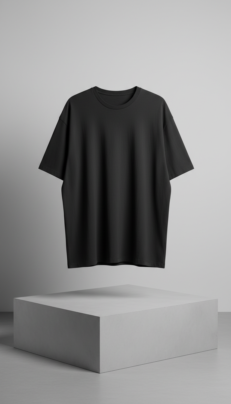 Camiseta negra de algodón relajado
